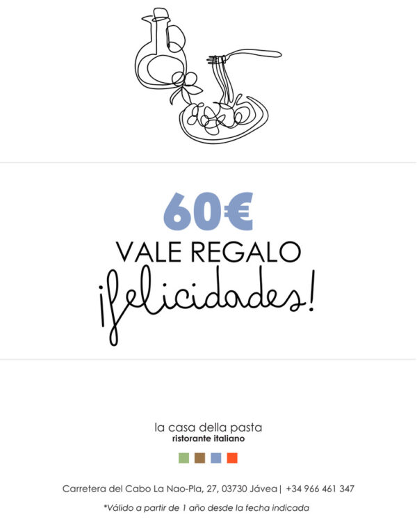 Vale de regalo de 60€